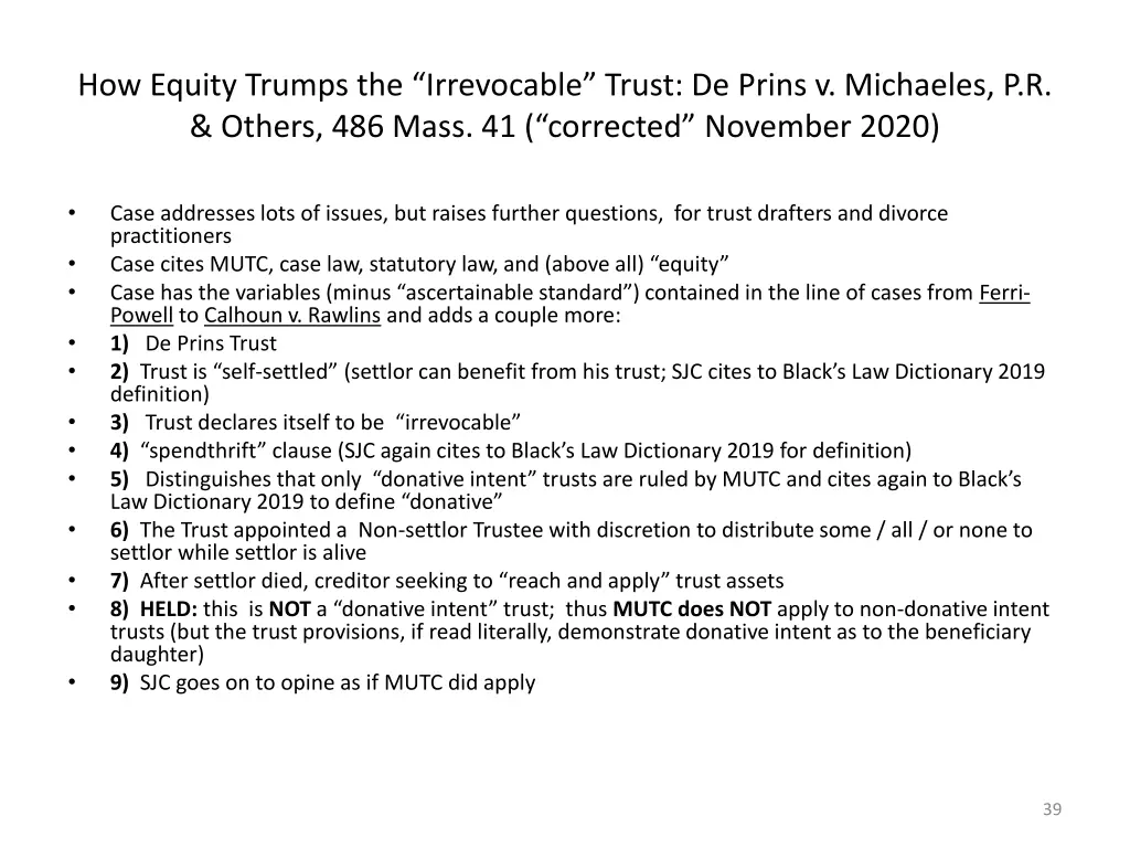 how equity trumps the irrevocable trust de prins