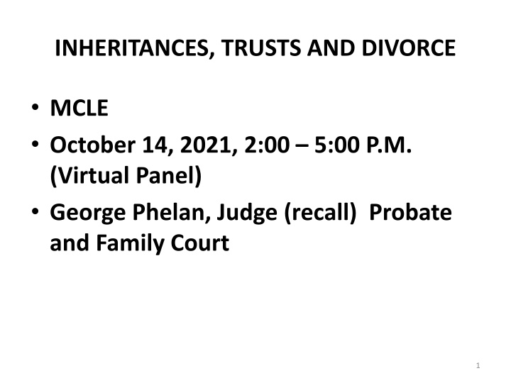 inheritances trusts and divorce