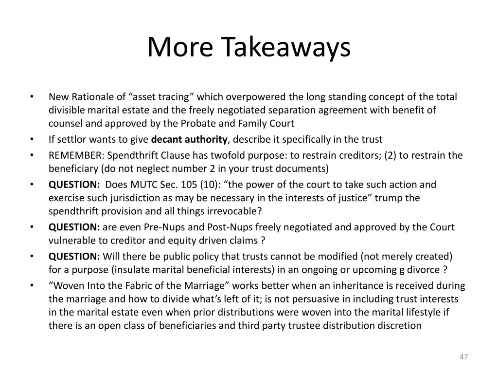 more takeaways