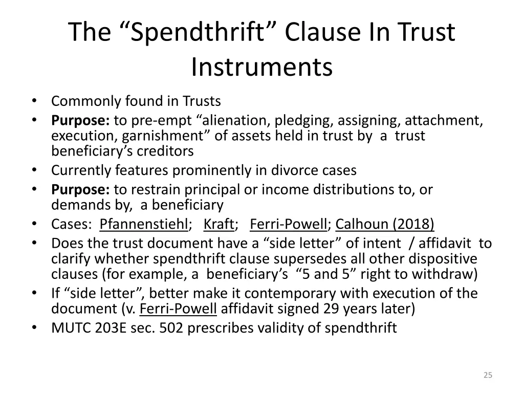 the spendthrift clause in trust instruments