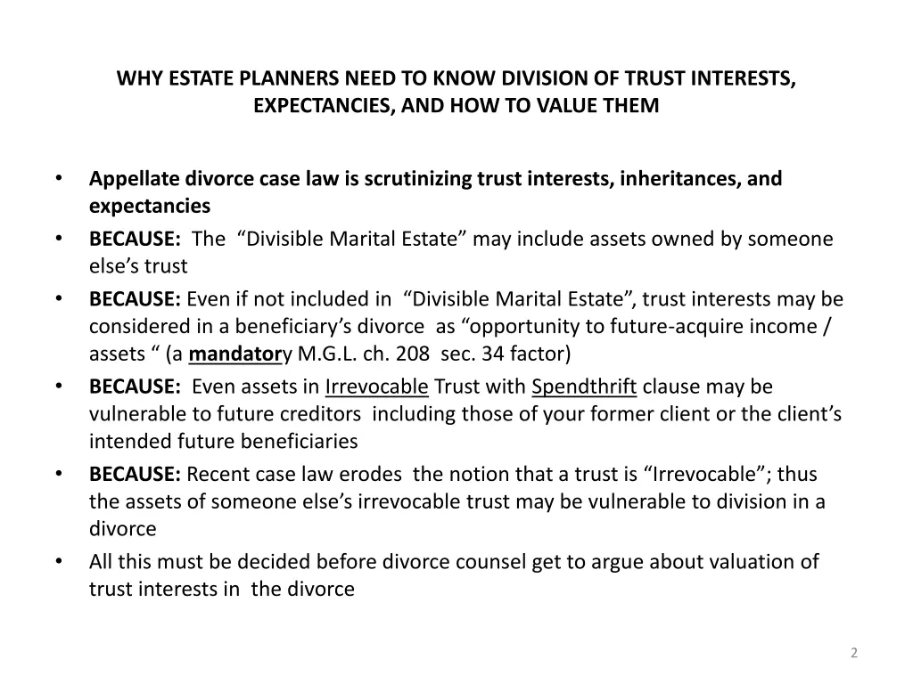 why estate planners need to know division