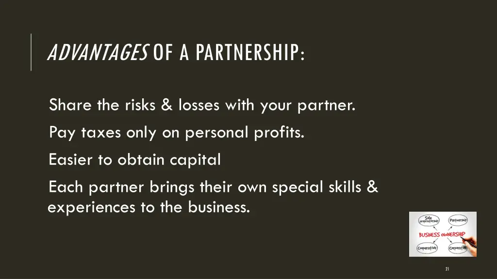 advantages of a partnership
