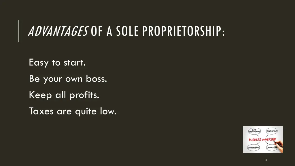 advantages of a sole proprietorship