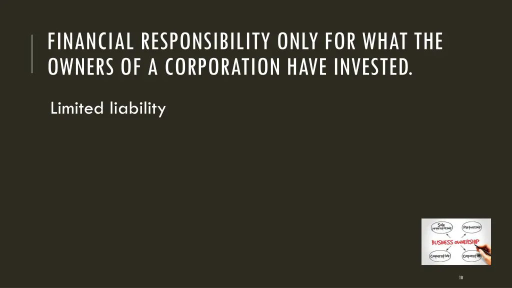 financial responsibility only for what the owners