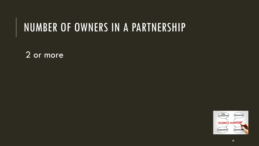 number of owners in a partnership