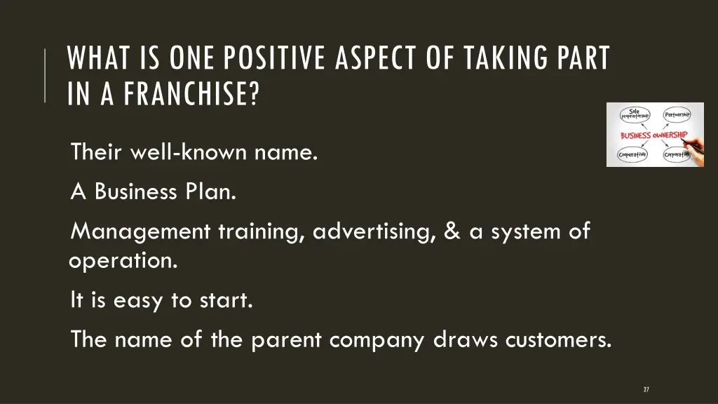 what is one positive aspect of taking part