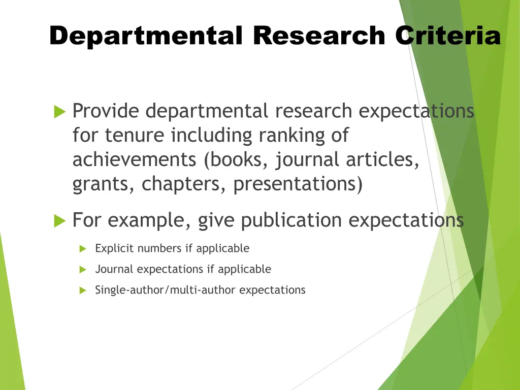 departmental research criteria