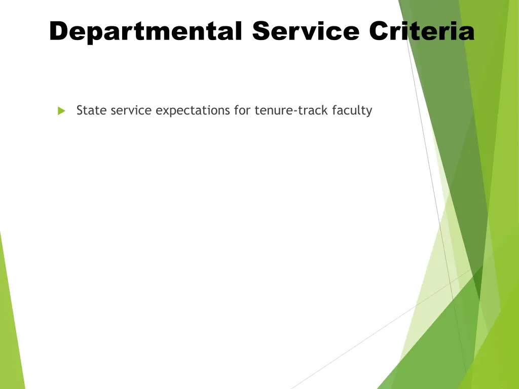 departmental service criteria