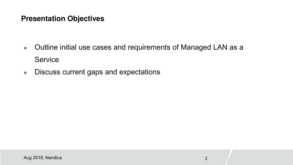 presentation objectives
