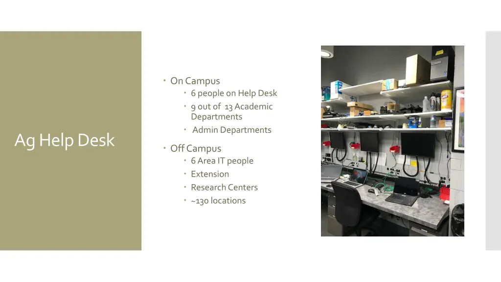 on campus 6 people on help desk
