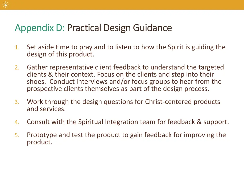 appendix d practical design guidance