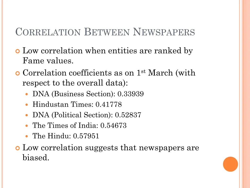 c orrelation b etween n ewspapers 1