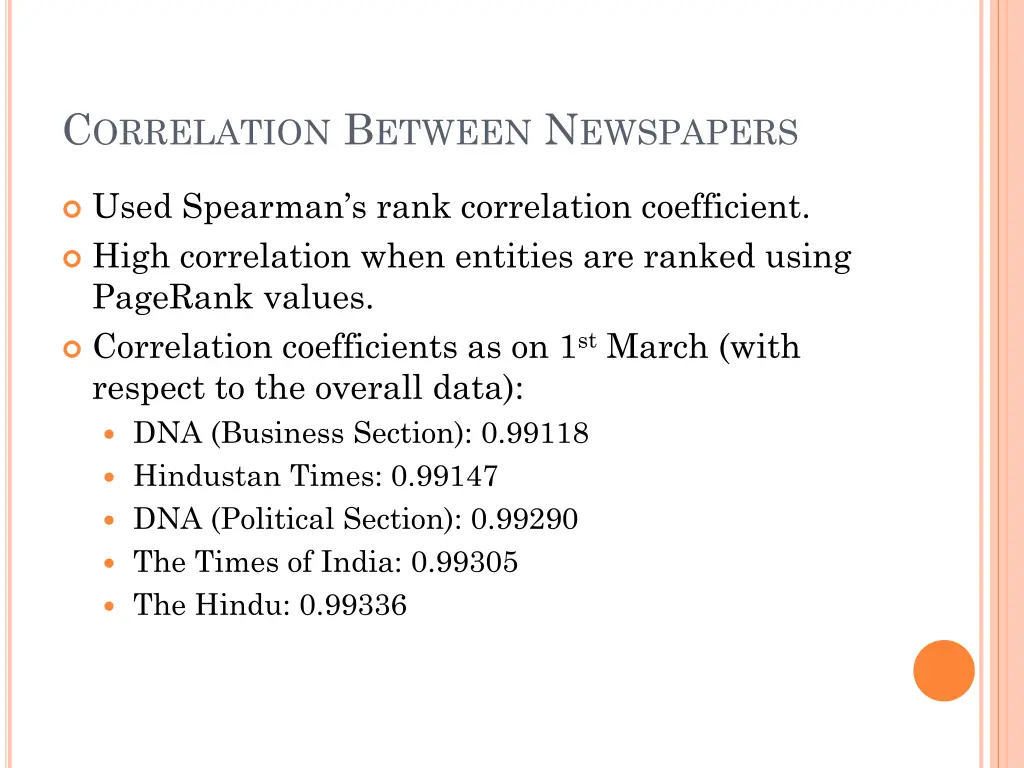 c orrelation b etween n ewspapers