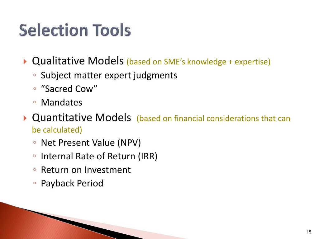 qualitative models based on sme s knowledge