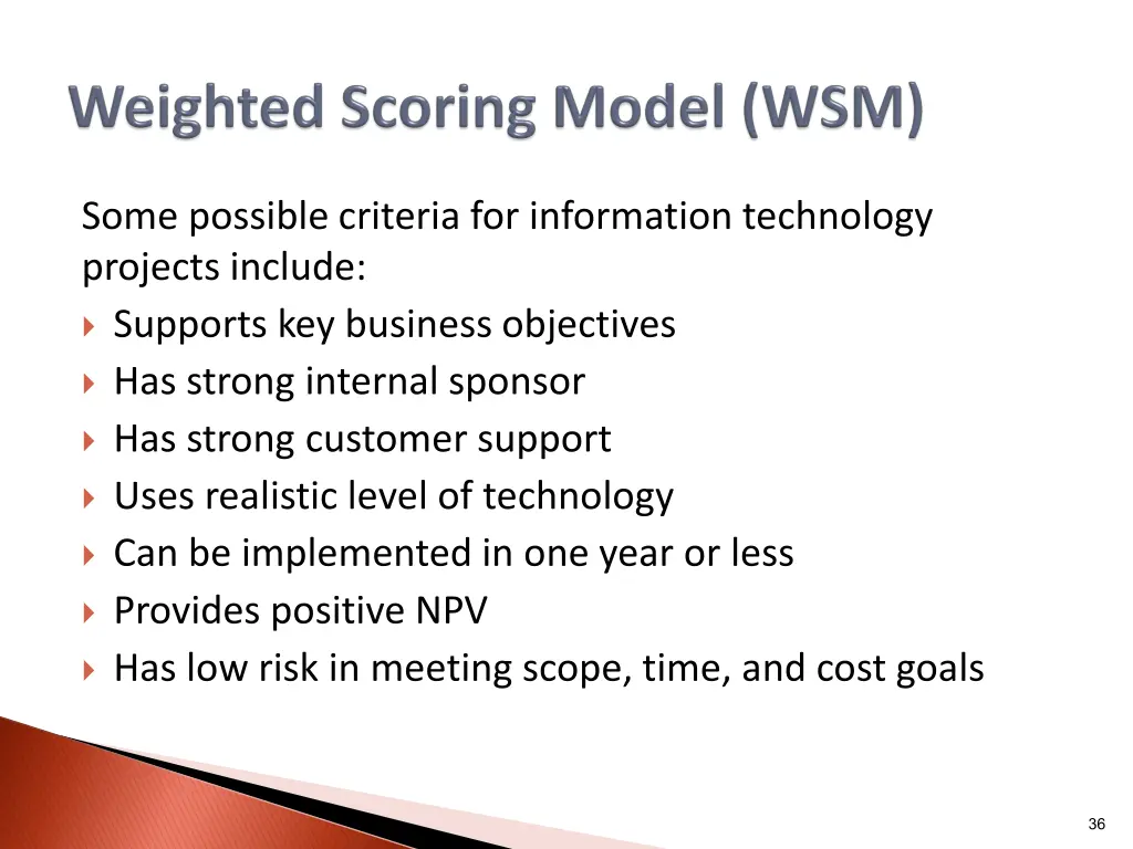 some possible criteria for information technology