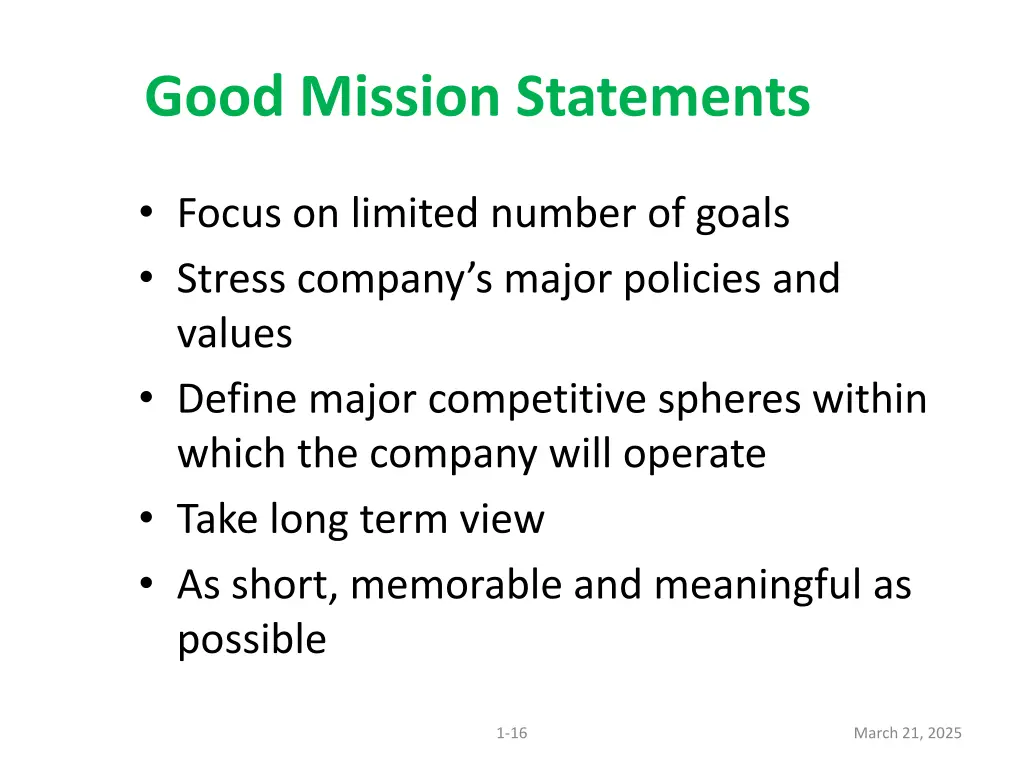 good mission statements