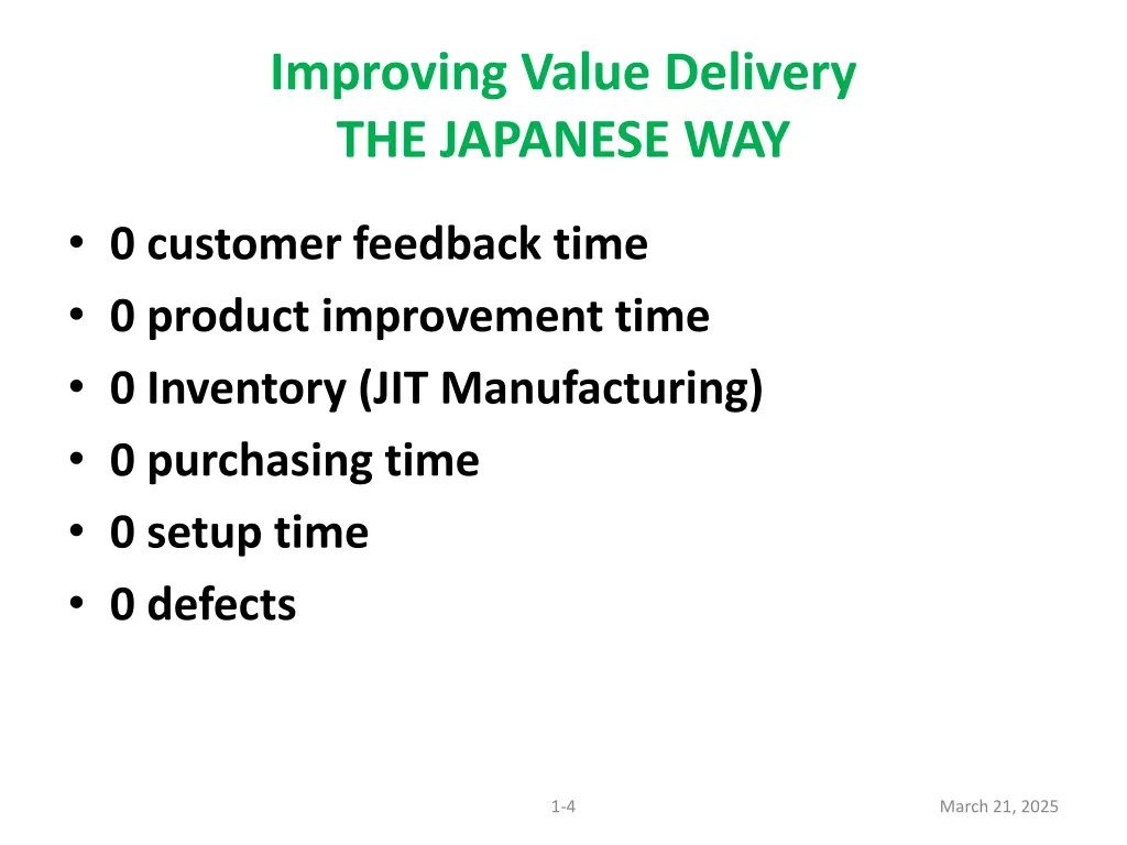 improving value delivery the japanese way