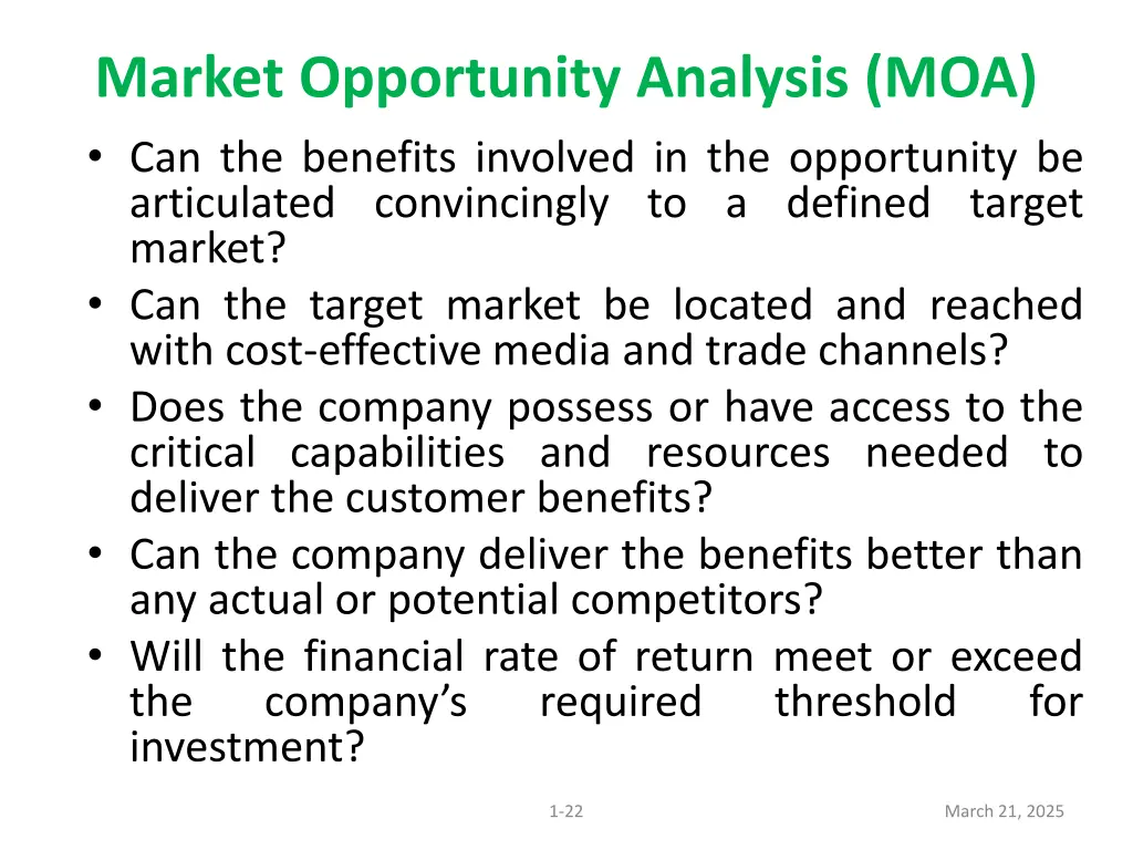 market opportunity analysis moa can the benefits