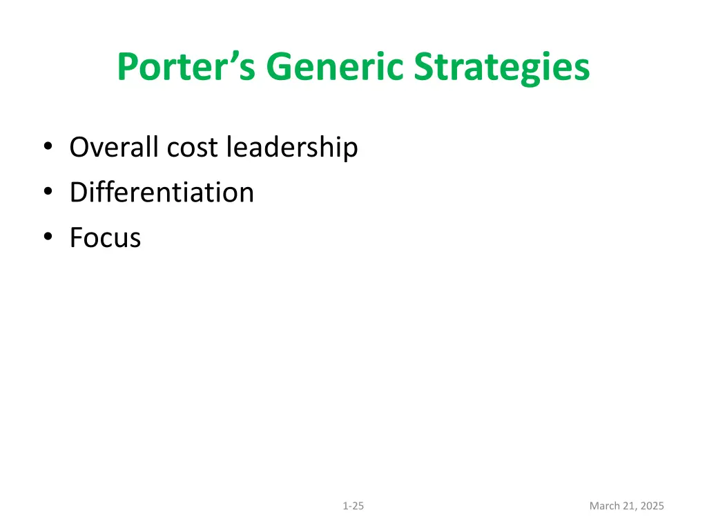 porter s generic strategies