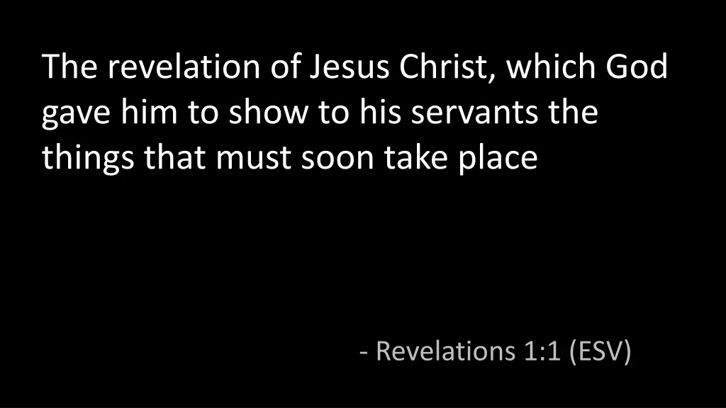 the revelation of jesus christ which god gave