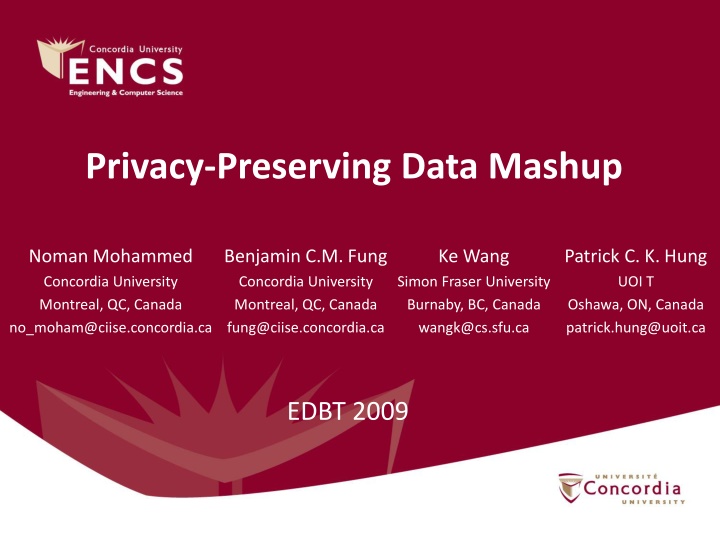 privacy preserving data mashup