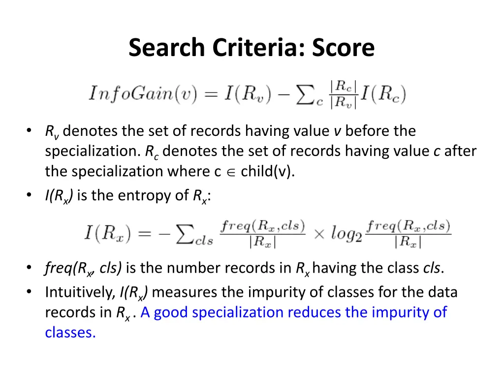 search criteria score 1