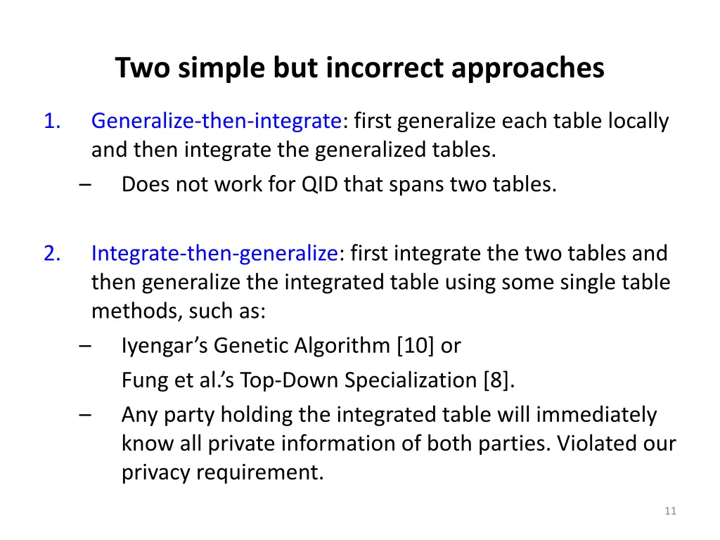 two simple but incorrect approaches