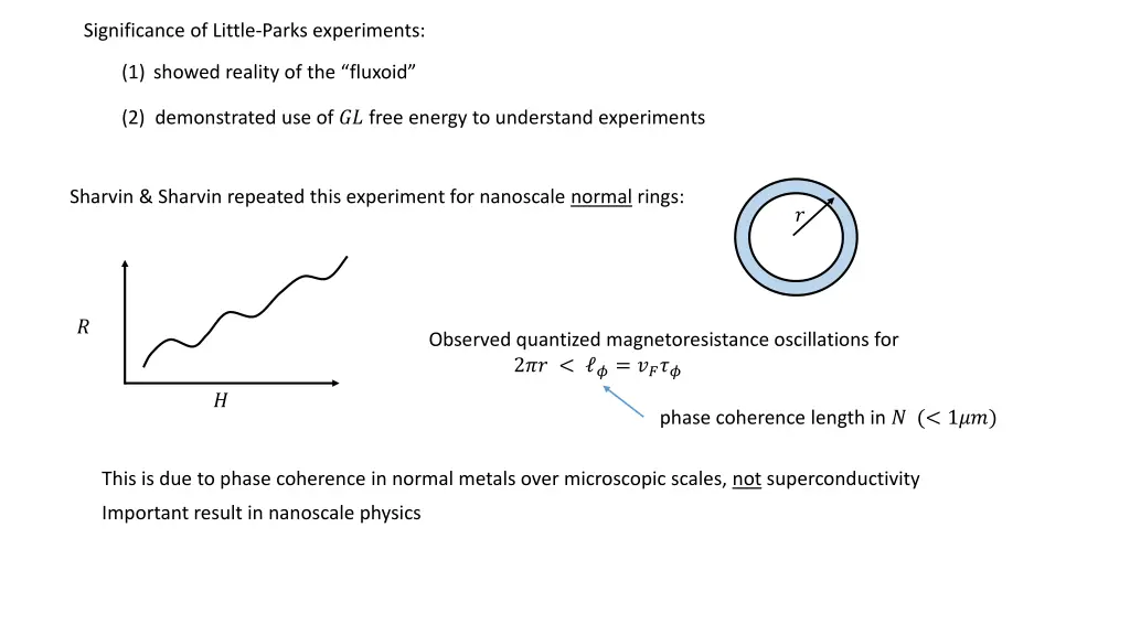 significance of little parks experiments