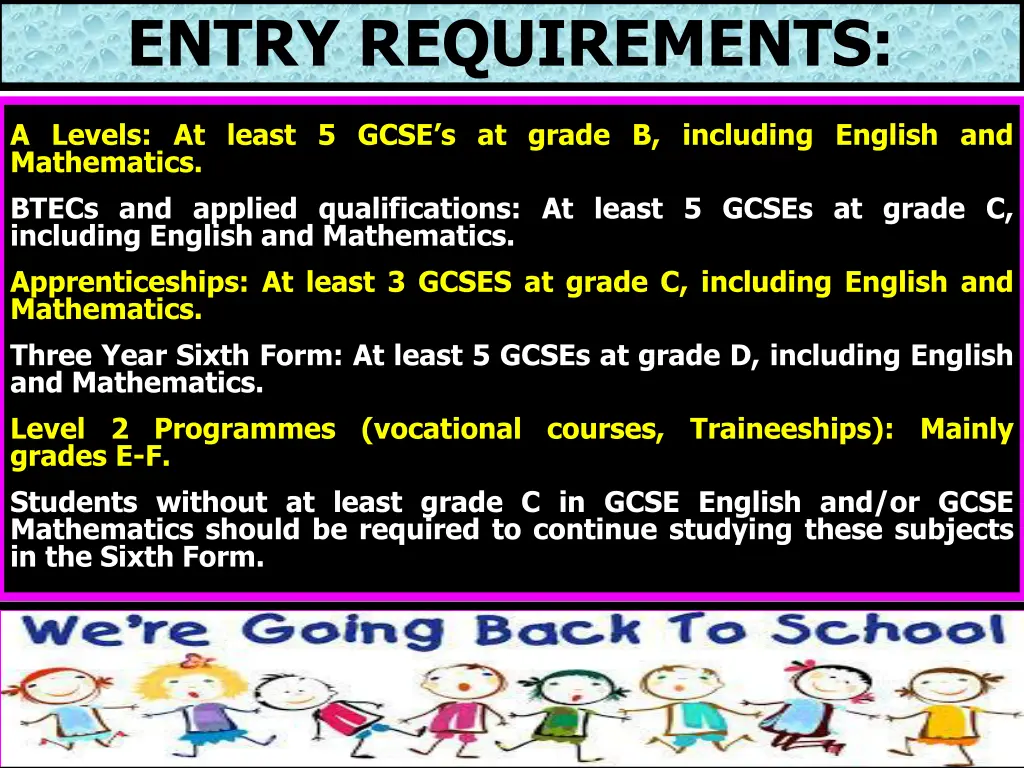 entry requirements