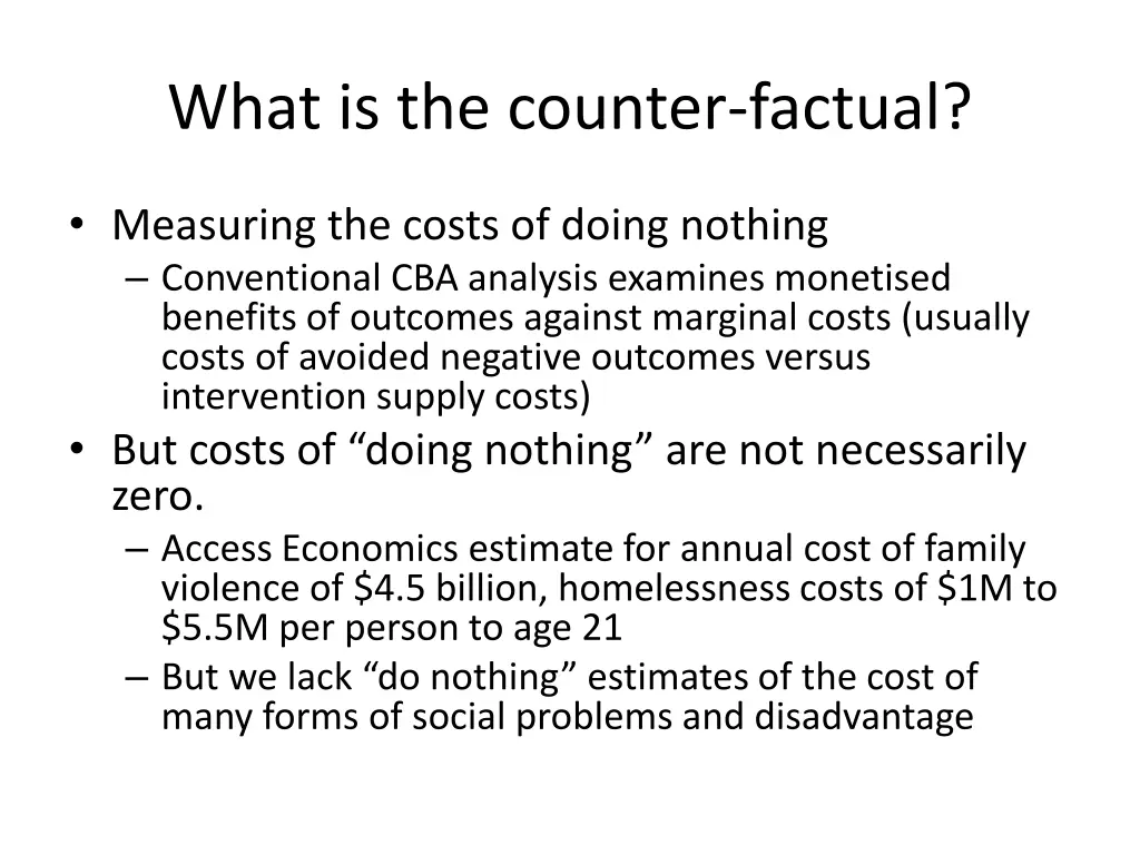 what is the counter factual