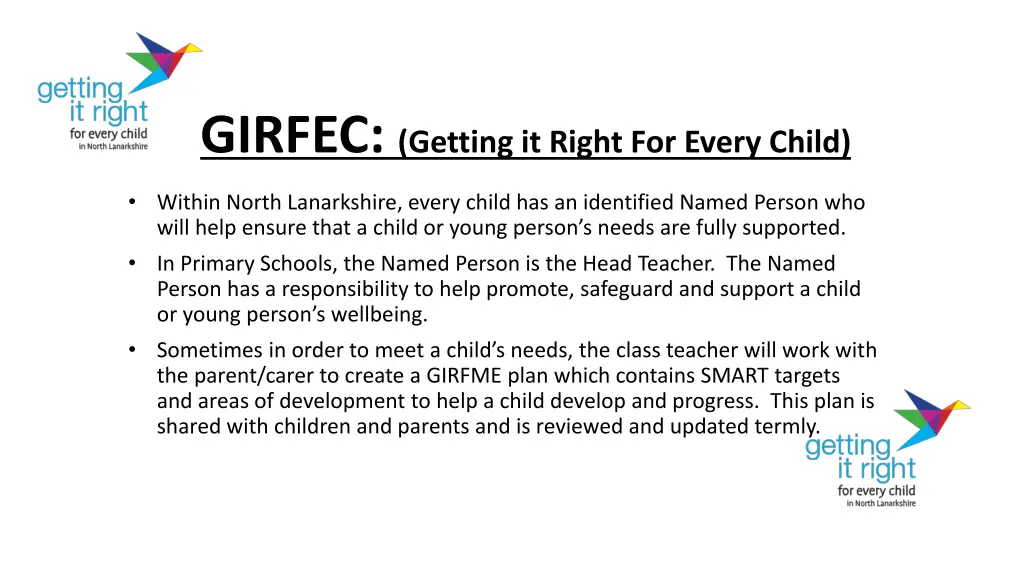 girfec getting it right for every child