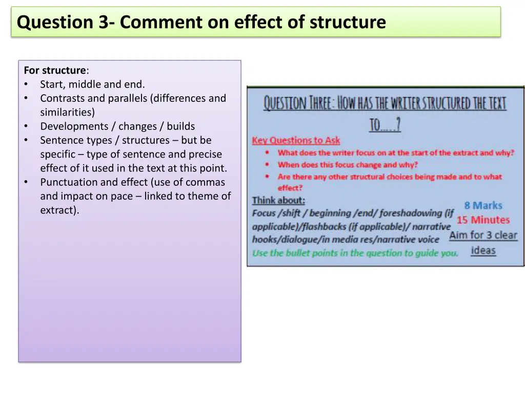 question 3 comment on effect of structure