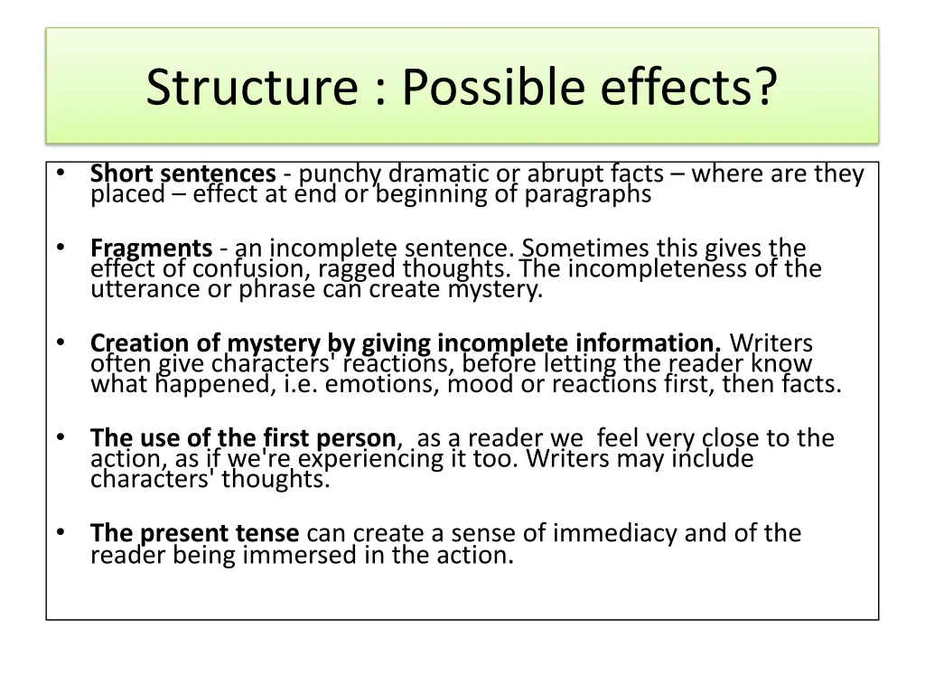 structure possible effects