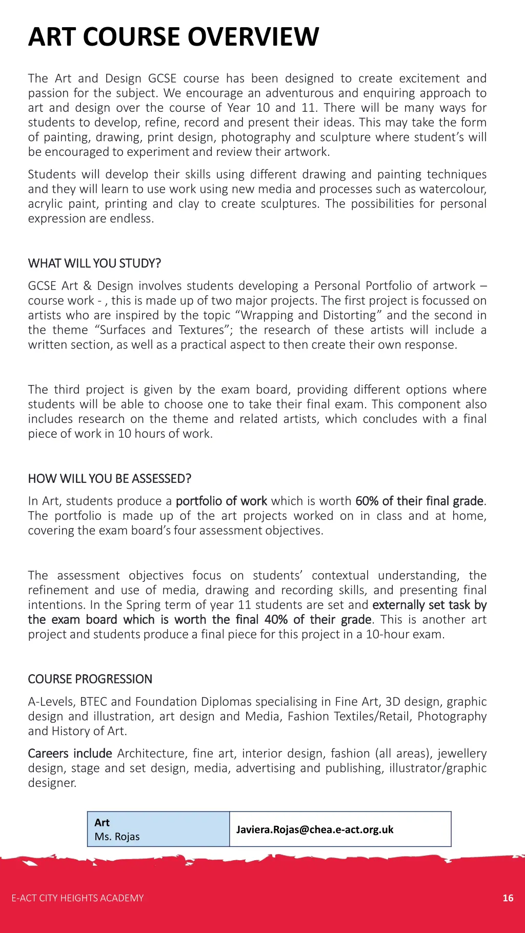 art course overview