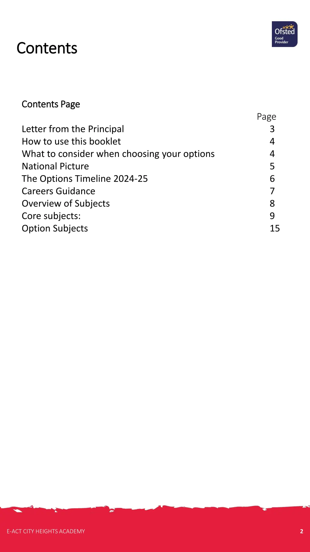 contents contents