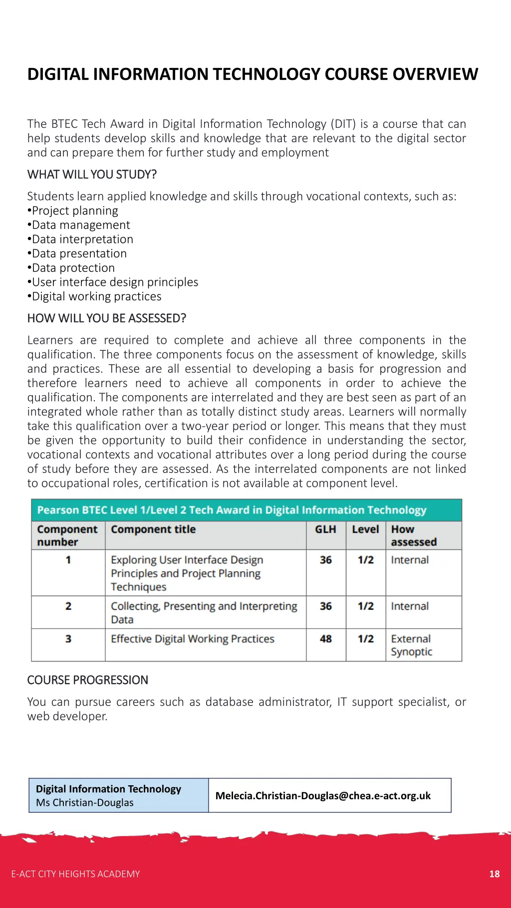 digital information technology course overview