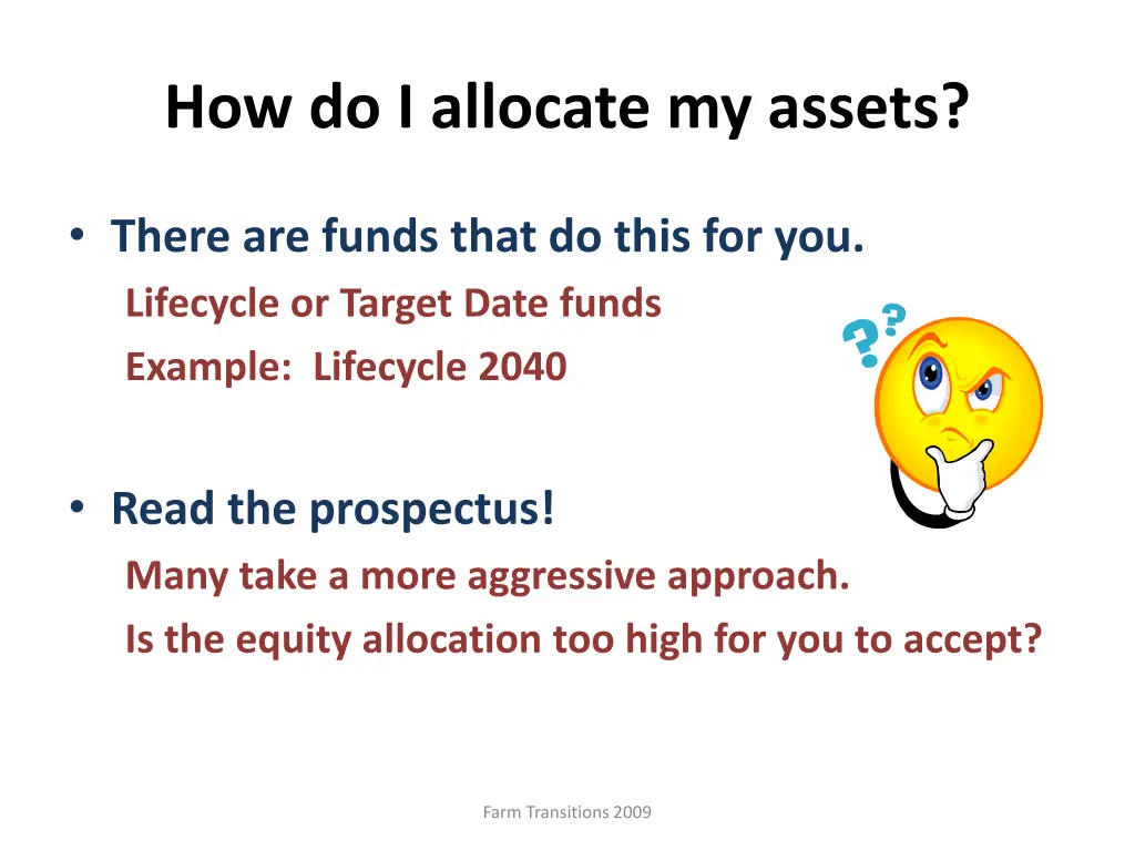 how do i allocate my assets 1