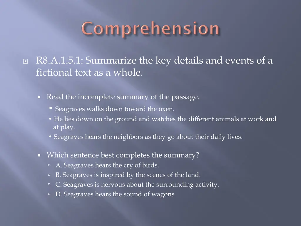 r8 a 1 5 1 summarize the key details and events