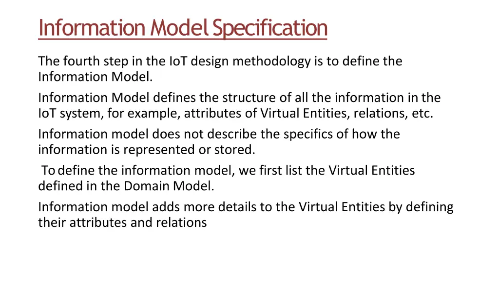 information modelspecification