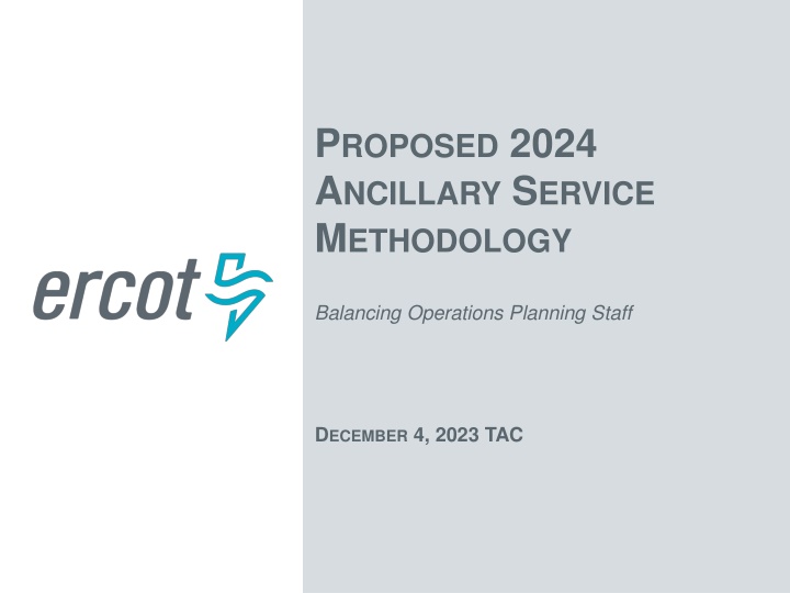p roposed 2024 a ncillary s ervice m ethodology