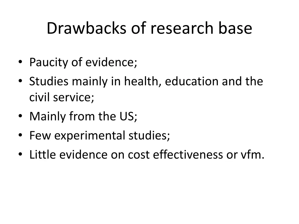 drawbacks of research base