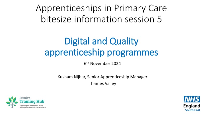 apprenticeships in primary care bitesize