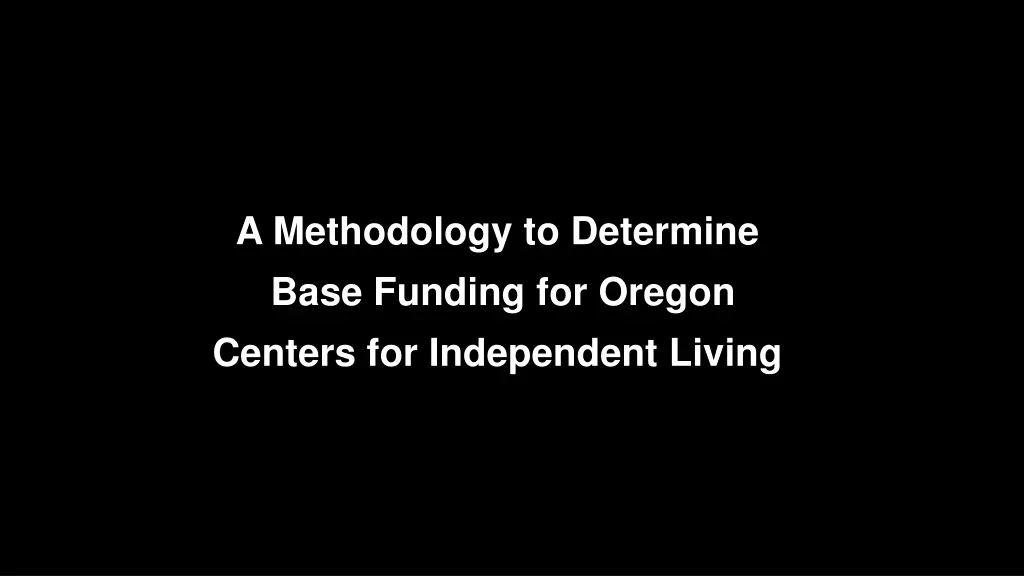 a methodology to determine base funding