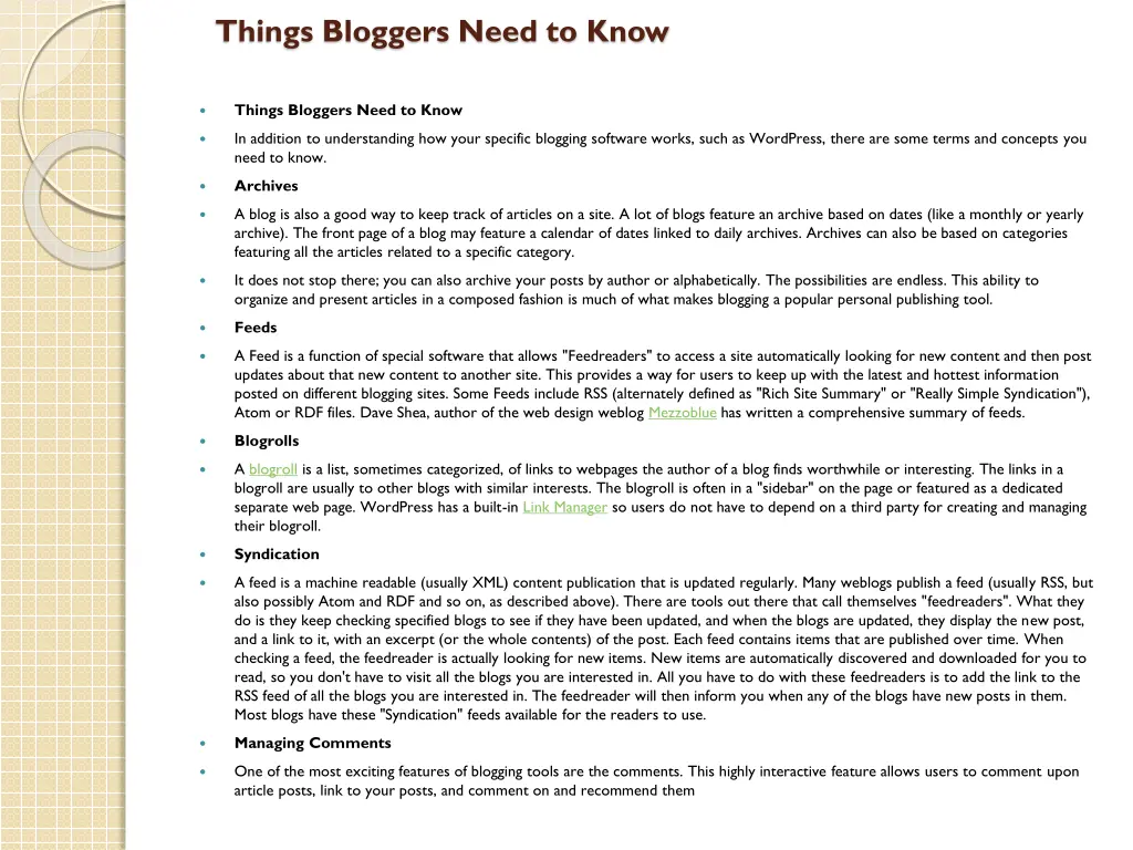 things bloggers need to know