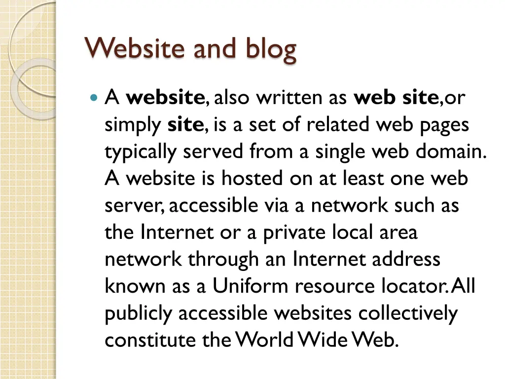 website and blog
