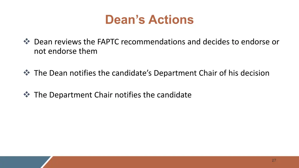 dean s actions