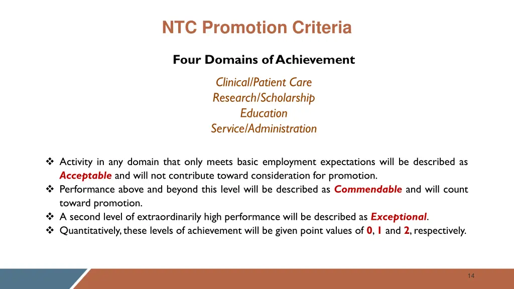 ntc promotion criteria