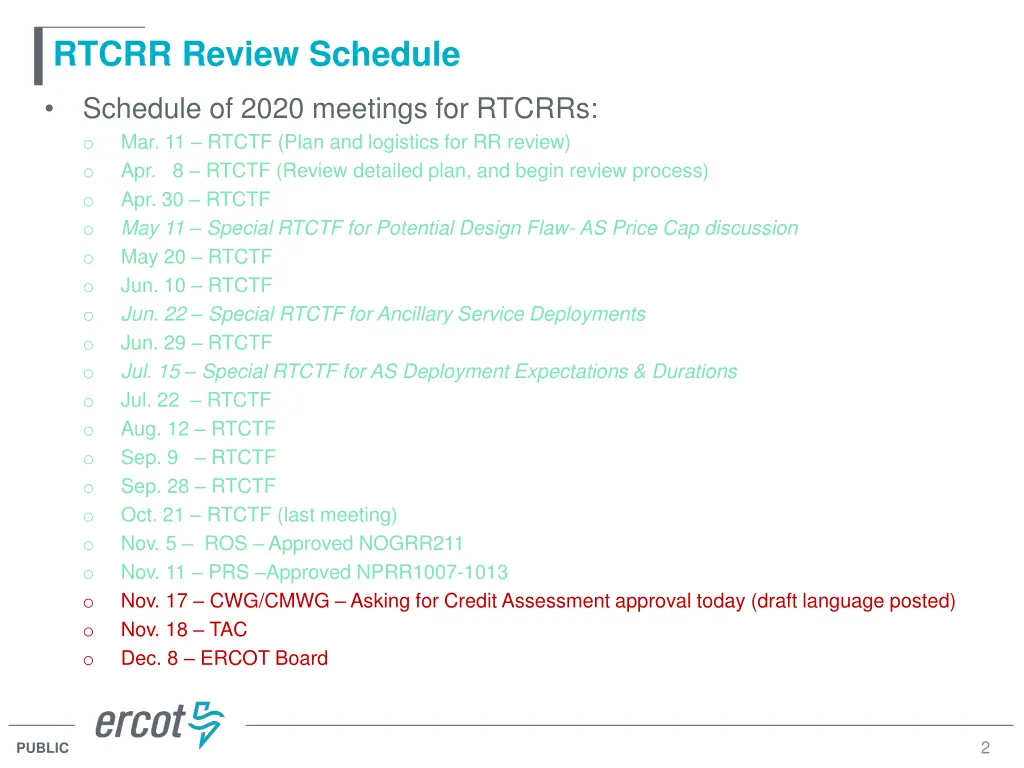 rtcrr review schedule