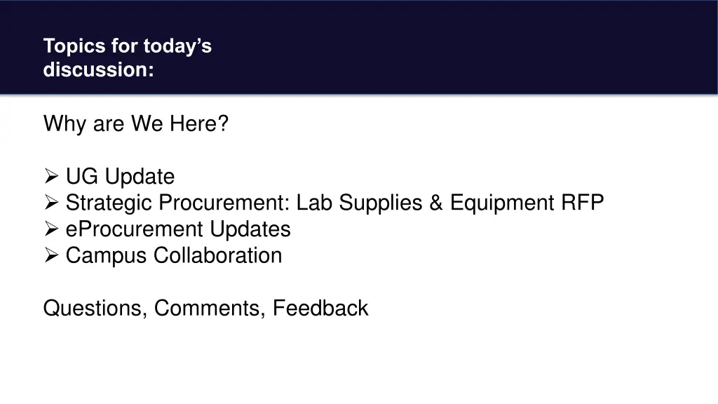 topics for today s discussion