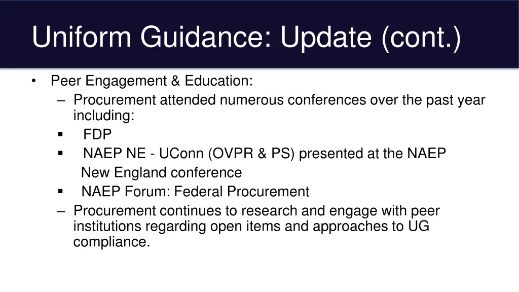 uniform guidance update cont